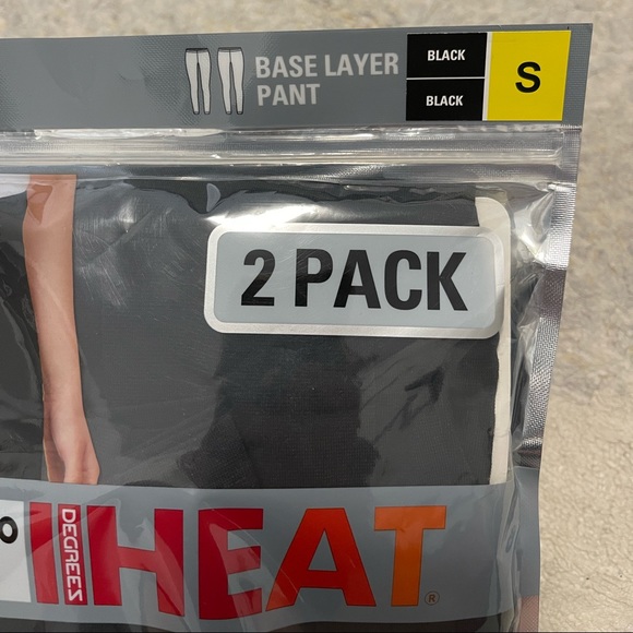 Brand New 2-Pack 32 Degrees HEAT Base Layer Legging Pants In Black - Picture 3 of 11